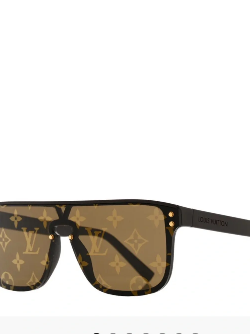 : Louis Vuitton Waimea Sunglasses Brown Monogram Lens Z1485W Flat Top Shield